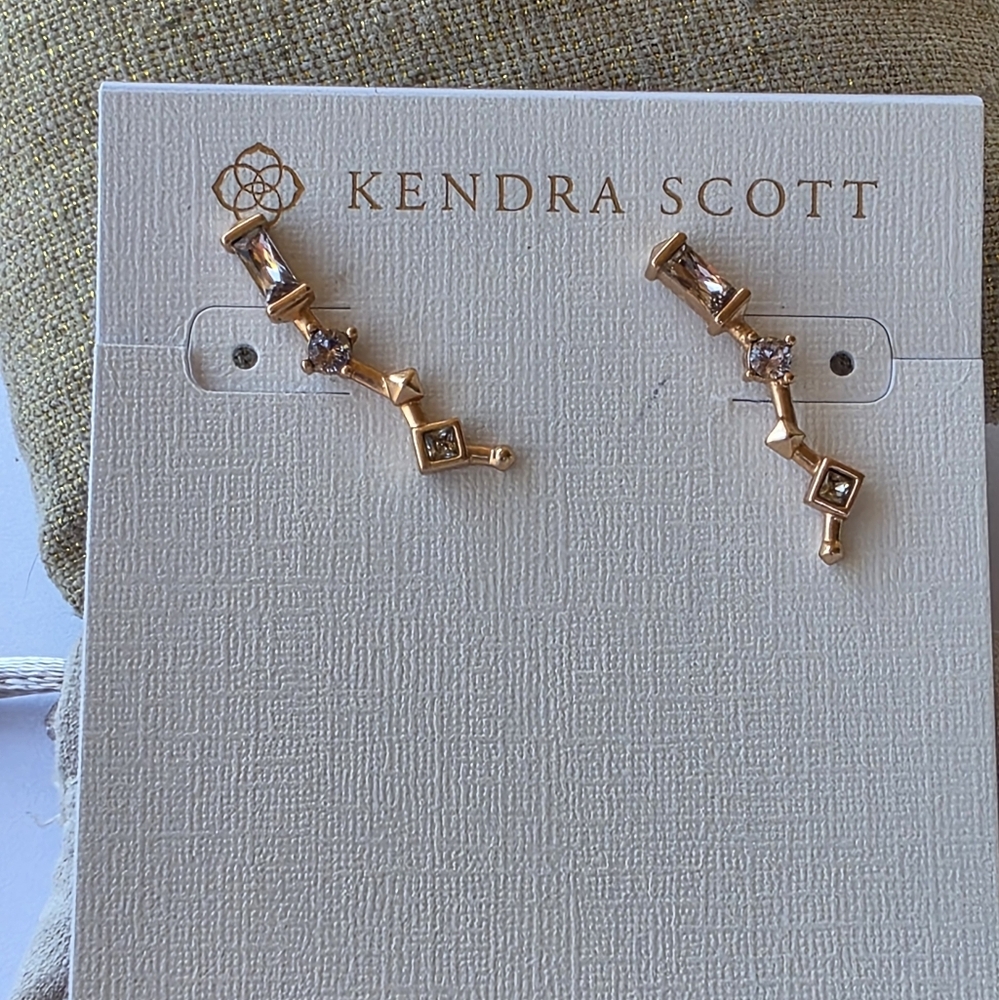 Kendra Scott Sutton Rose Gold And Crystal Ear Climber Earrings